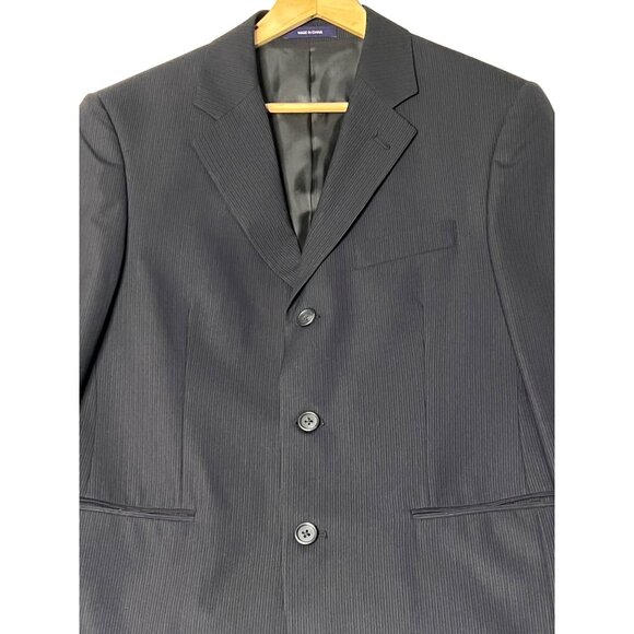 Arrow Men's 2-Piece Pinstripe Suit Navy 36S Classic Fit Jacket & Pants 30 x 30 - Picture 15 of 16